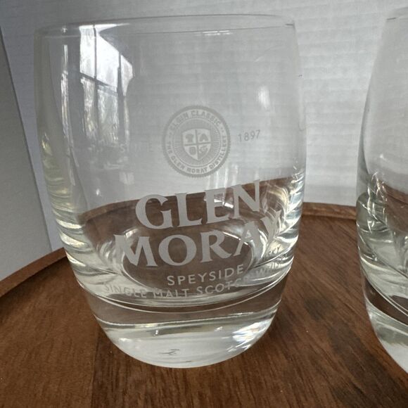 Glen Moray Speyside Single Malt Scotch Whisky Rocks Low Ball Glasses Set of 2 - Picture 2 of 8